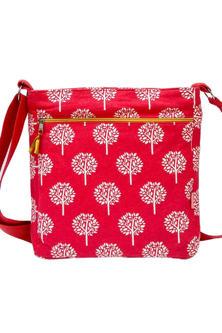 Lua Coral Tree Print Large Cross Body Bag