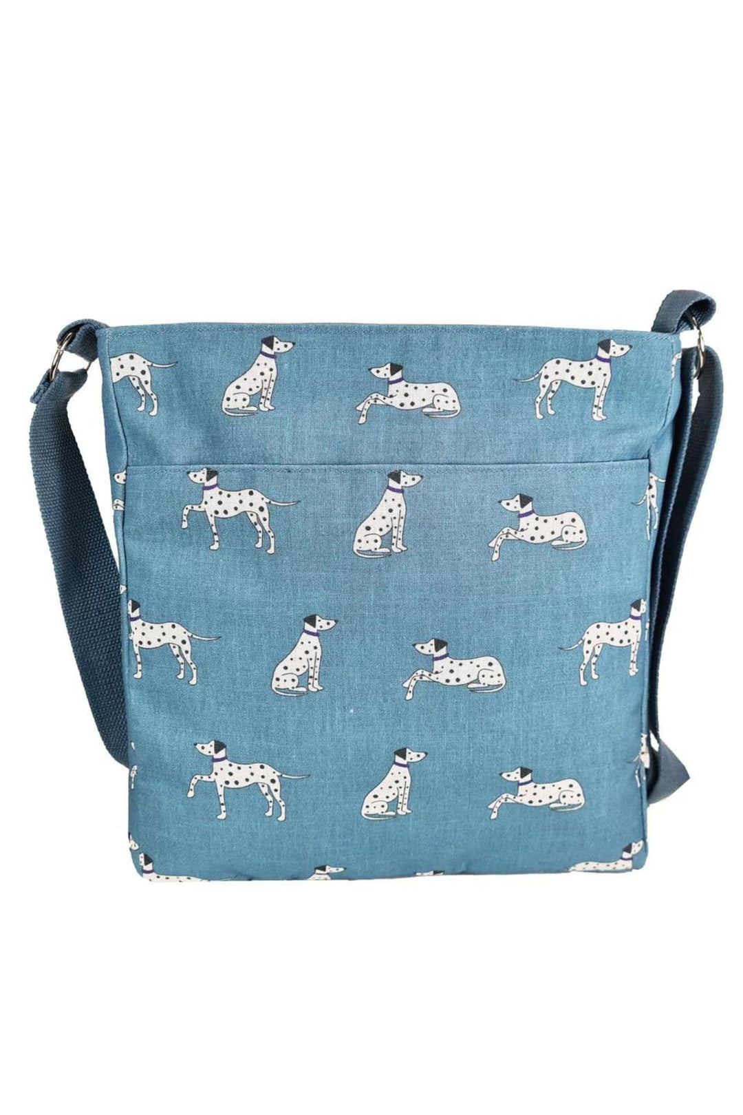 Lua Dusky Blue Dalmatian Print Large Cross Body Bag