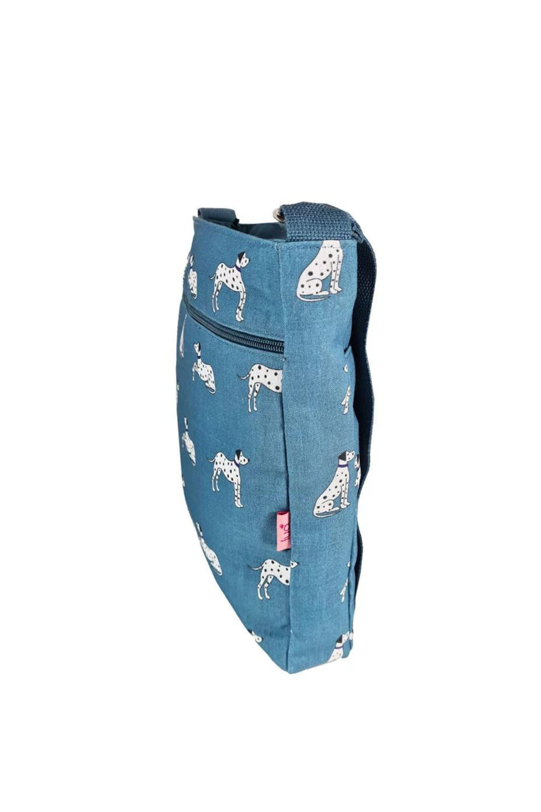 Lua Dusky Blue Dalmatian Print Large Cross Body Bag