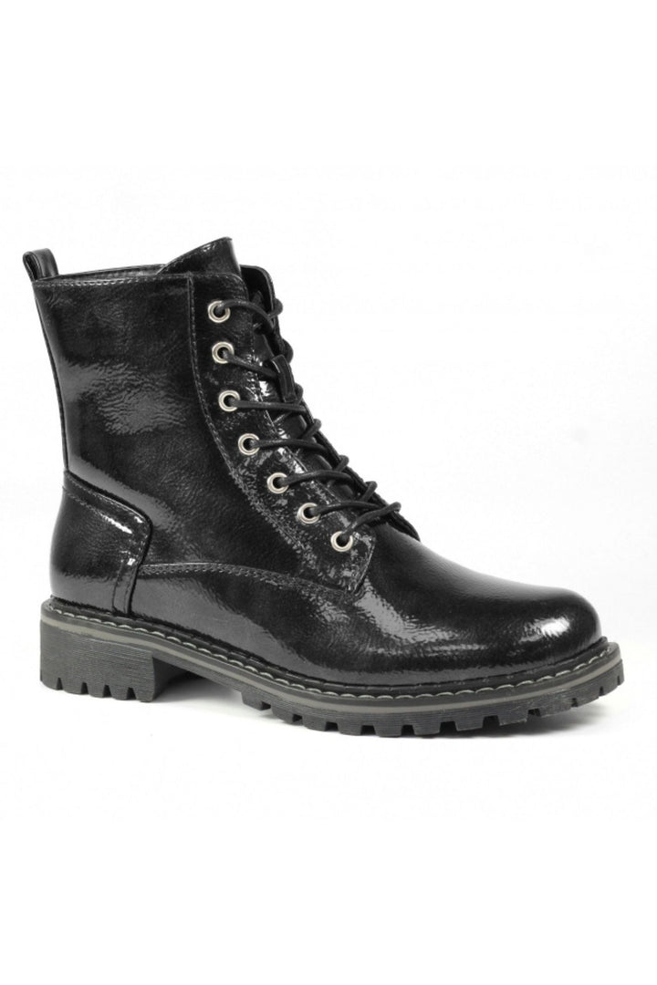 Lunar GLW011 Nala Black Patent Boots