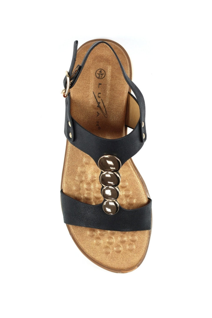 Lunar JLH291 Black Nixon Sandal