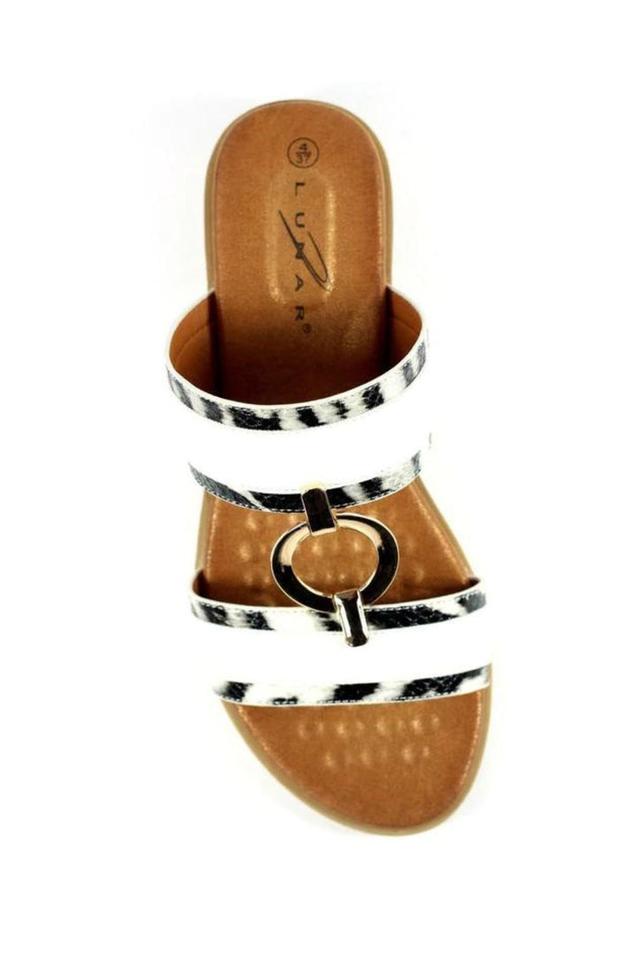 Lunar JLH394 White Bayswater Sandals