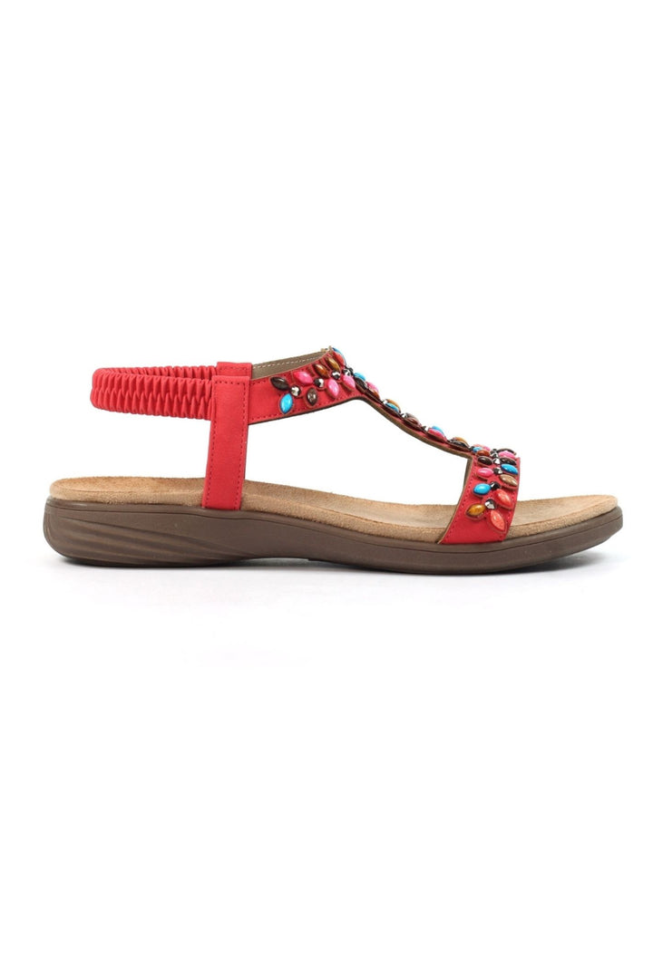 Lunar JLH504 Ravello Red Beaded Sandals