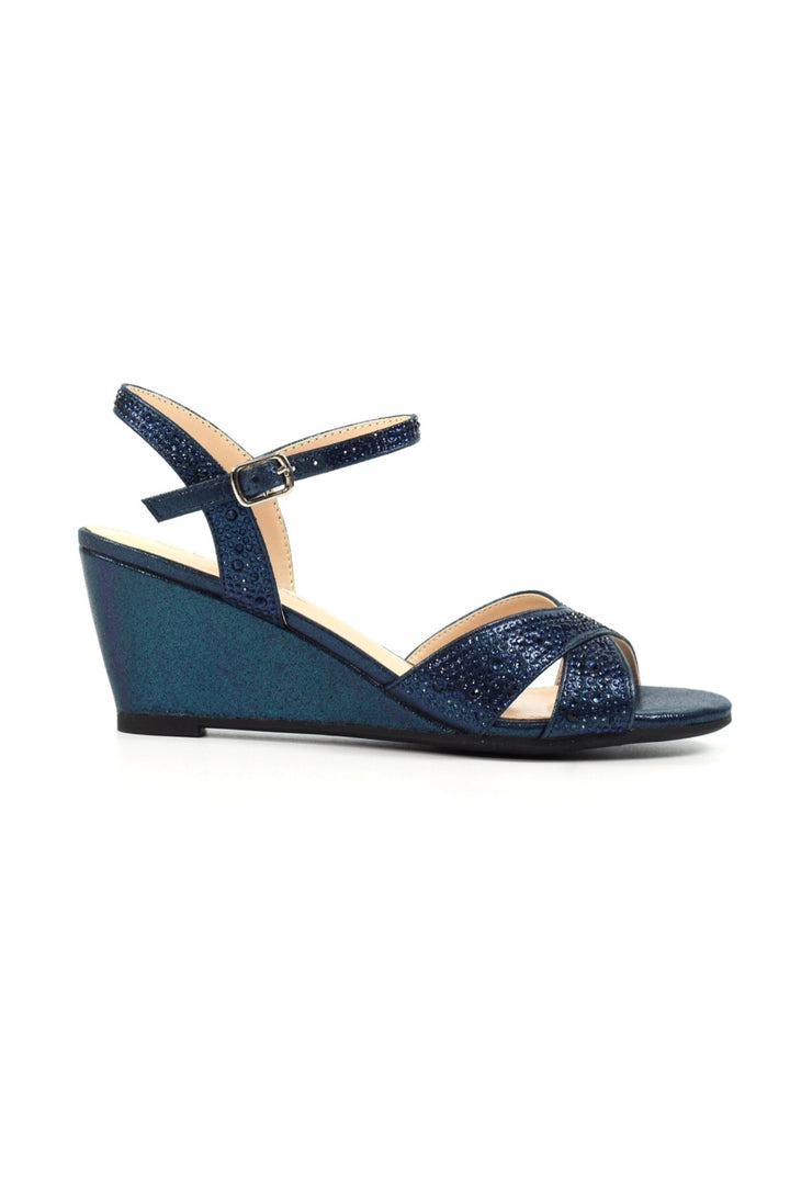 Lunar Jordana Navy Blue Wedge Sandal FLJ002