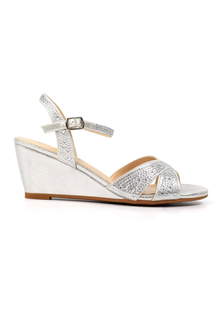 Lunar Jordana Silver Wedge Sandal FLJ002