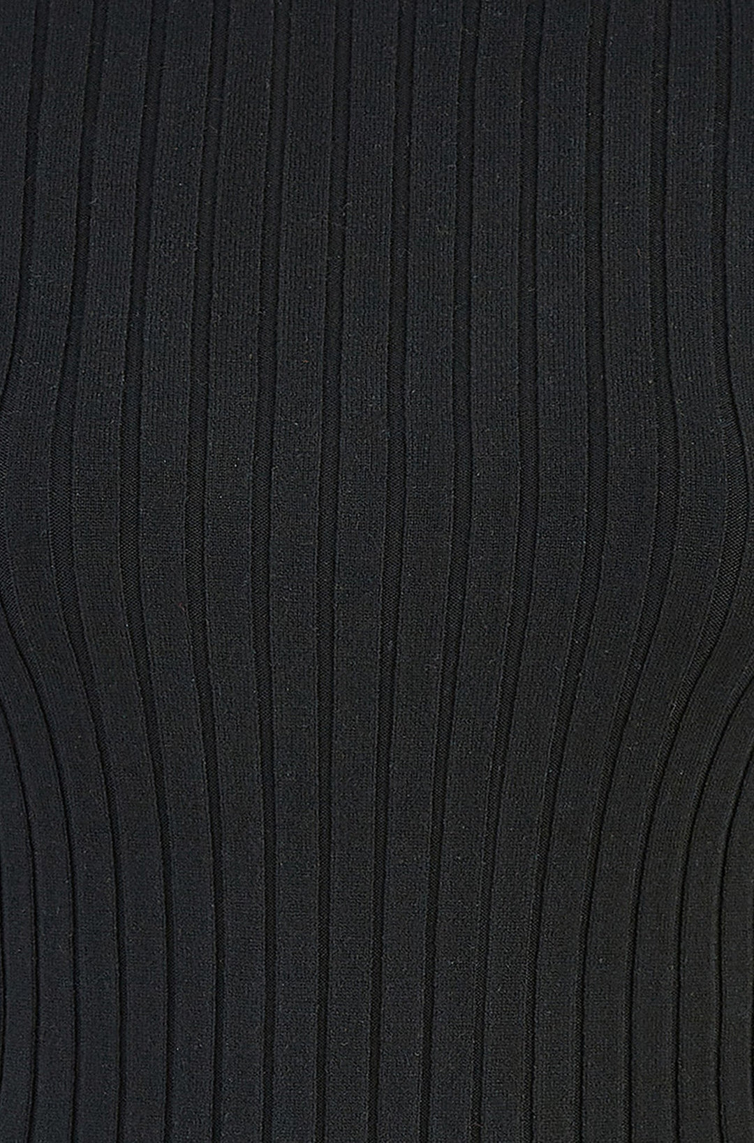 Yumi Black Ribbed Knit Roll Neck Jumper
