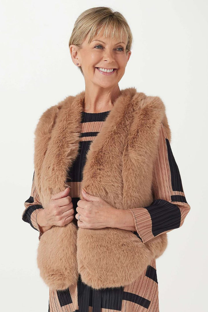 Malissa Stone Faux Fur Gilet