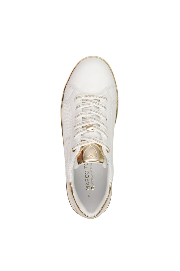Marco Tozzi White Gold Heart Comb Vegan Trainer 83700