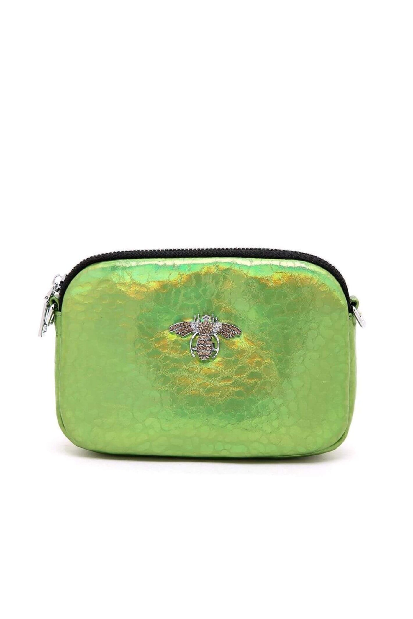 Metallic Green Leather Bee Crystal Bag Experience
