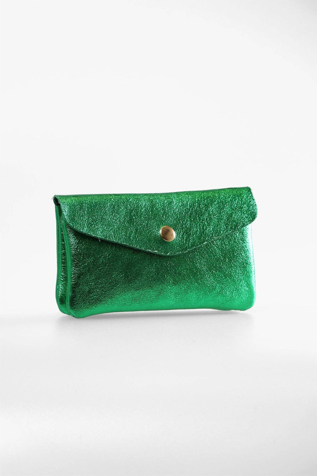 Metallic Green Medium Leather Coin Purse