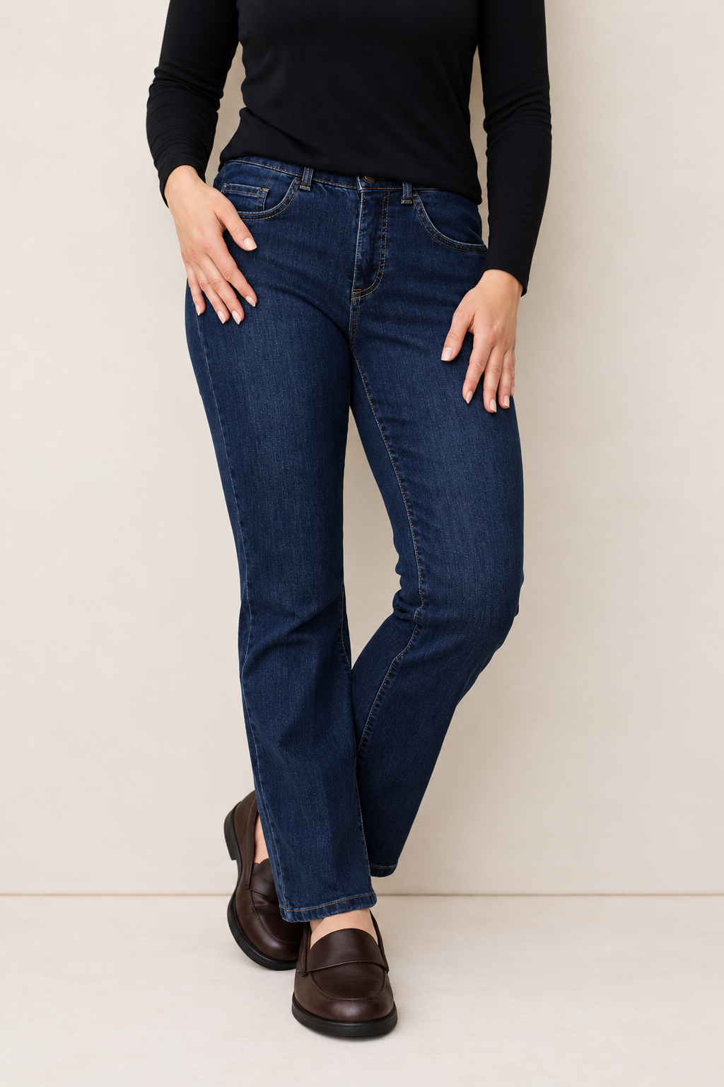 Anna Montana 1297 Dark Denim Finja Flare Fit Jeans