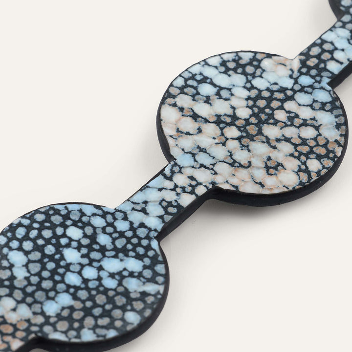 Art Deco Solo | Multi Colour Shagreen  with Silver hardware