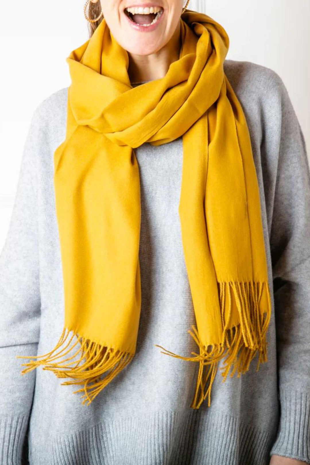 Mustard Super Soft Cashmere Mix Pashmina