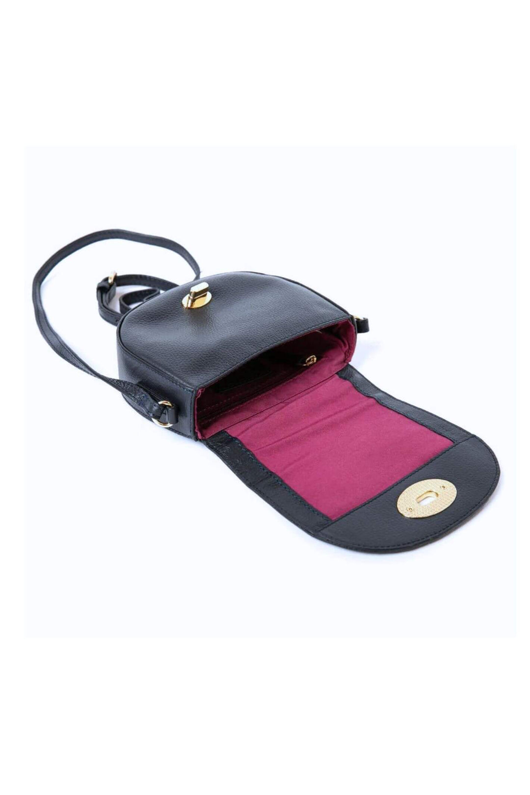 Navy Leather Mini Crossbody Handbag