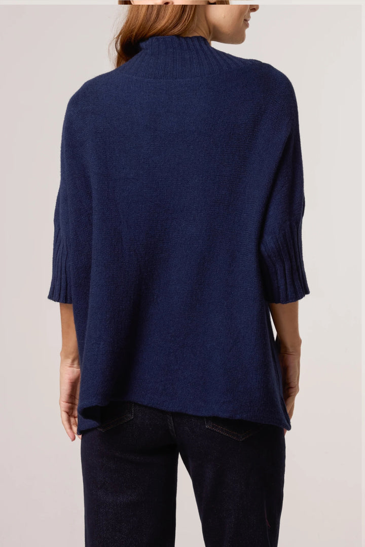 Navy Short Sleeve Loose Fit Jumper