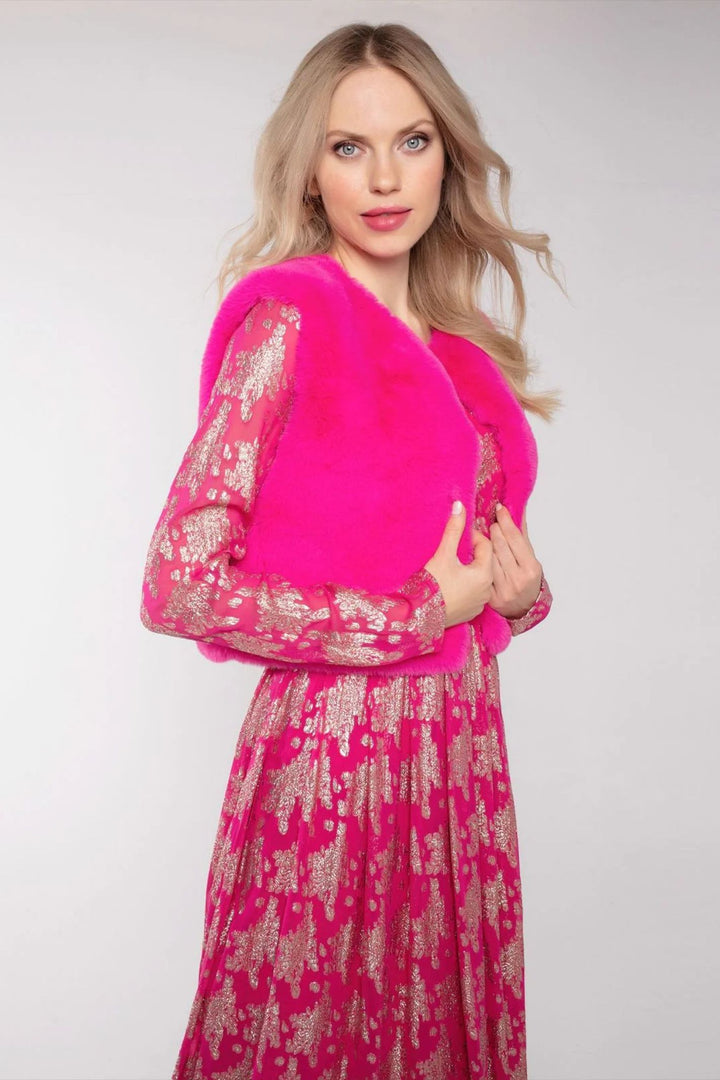 Nooki Edelweiss Hot Pink Faux Fur Gilet