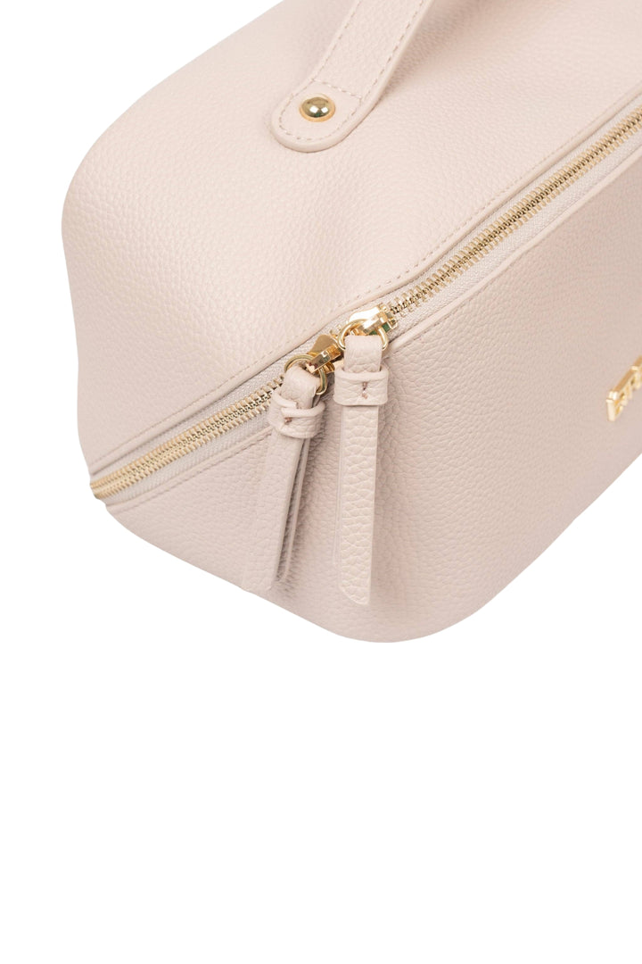Nude Pebbled Faux Leather Mila Vanity Case