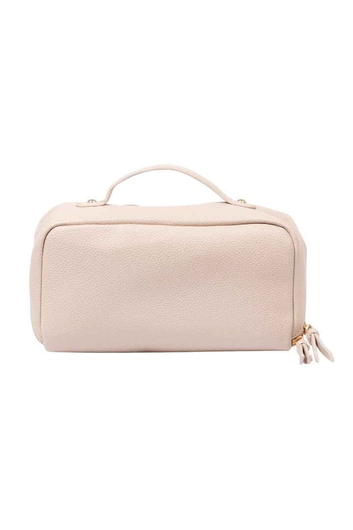 Nude Pebbled Faux Leather Mila Vanity Case