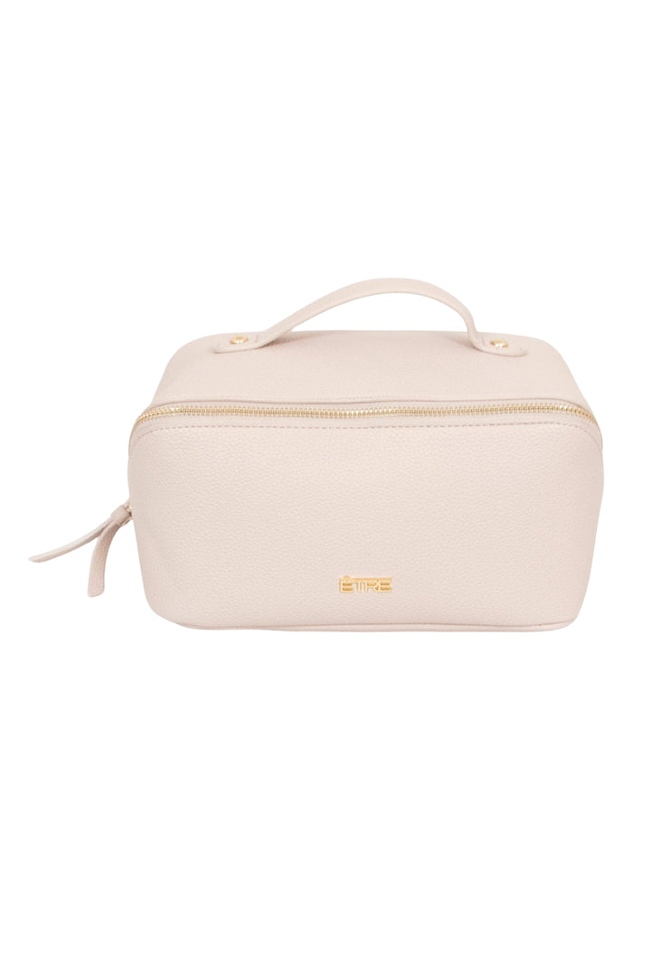 Nude Pebbled Faux Leather Mila Vanity Case
