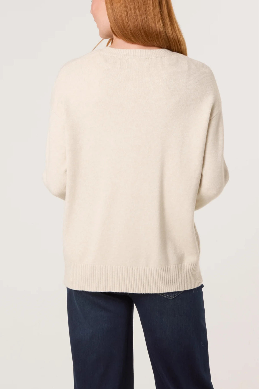 Oat Argyll Front Knitted Jumper
