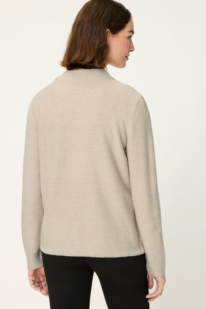 Olsen 11000101 Beige Melange Zip Front Cardigan