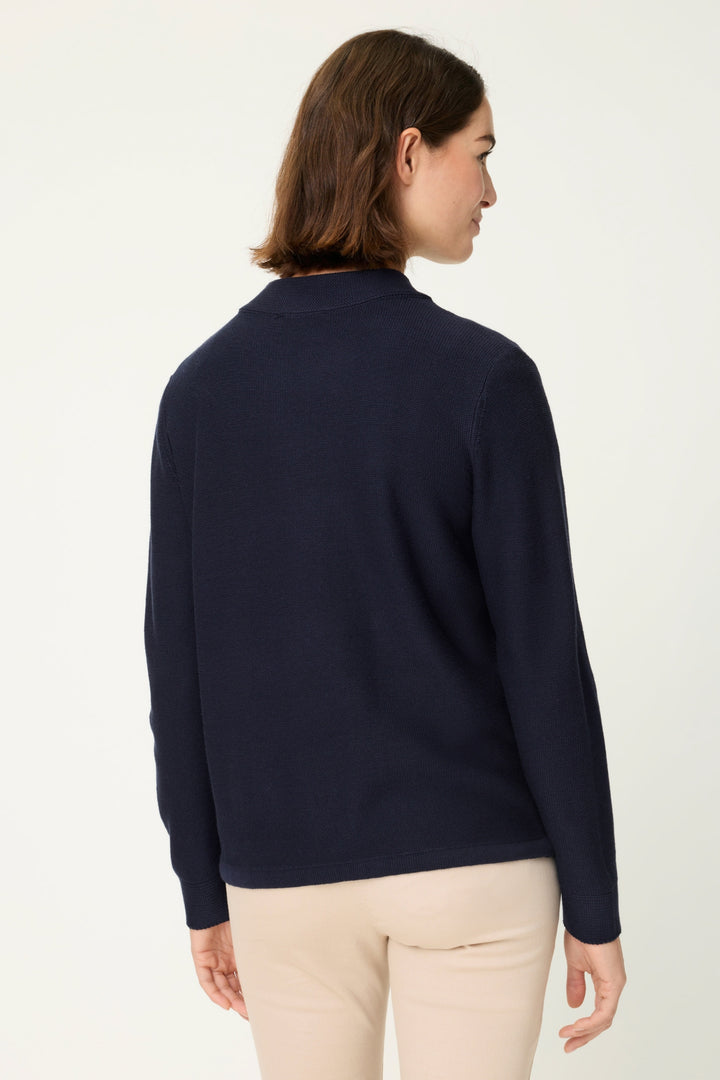 Olsen 11000101 Power Navy Zip Front Cardigan