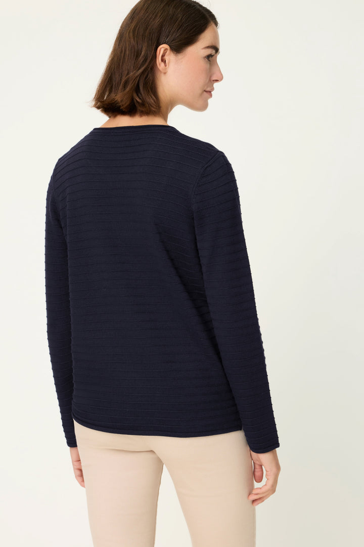 Olsen 11000108 Power Navy Intricate Knit Jumper