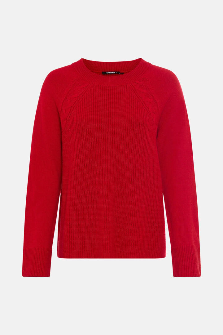 Olsen 11004680 Red Merino Wool Henny Jumper