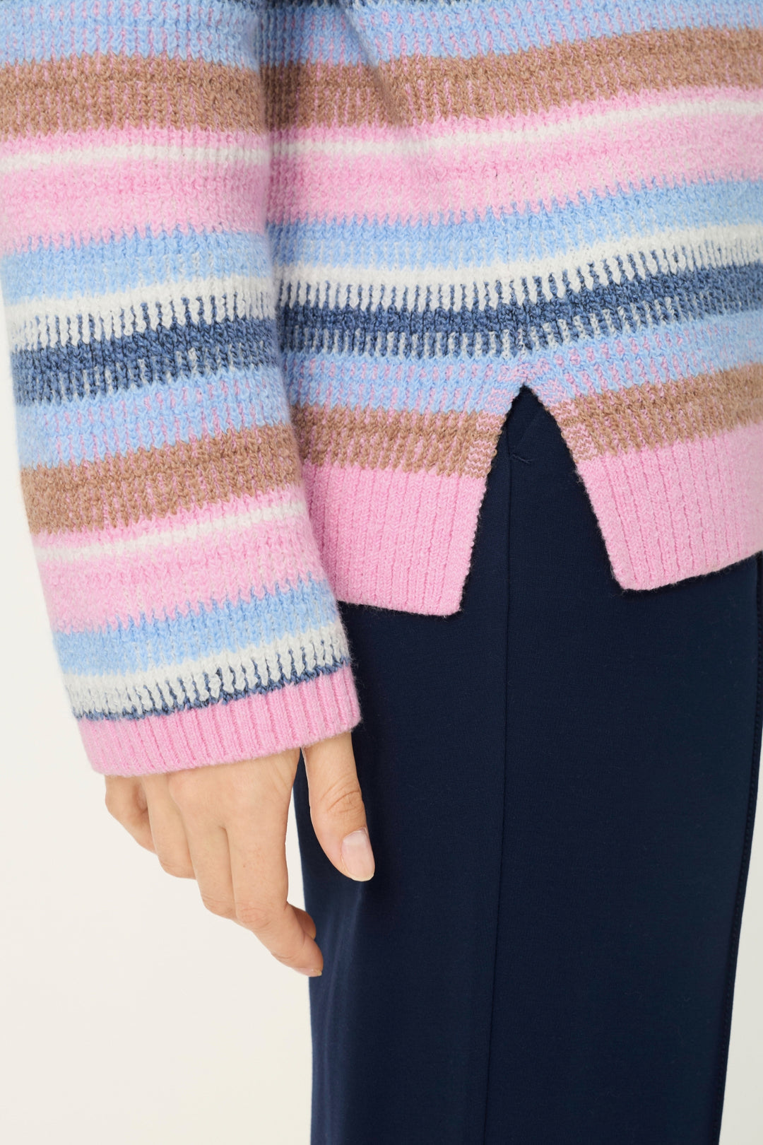 Olsen 11004794 Cloud Blue Pink Stripe Jumper