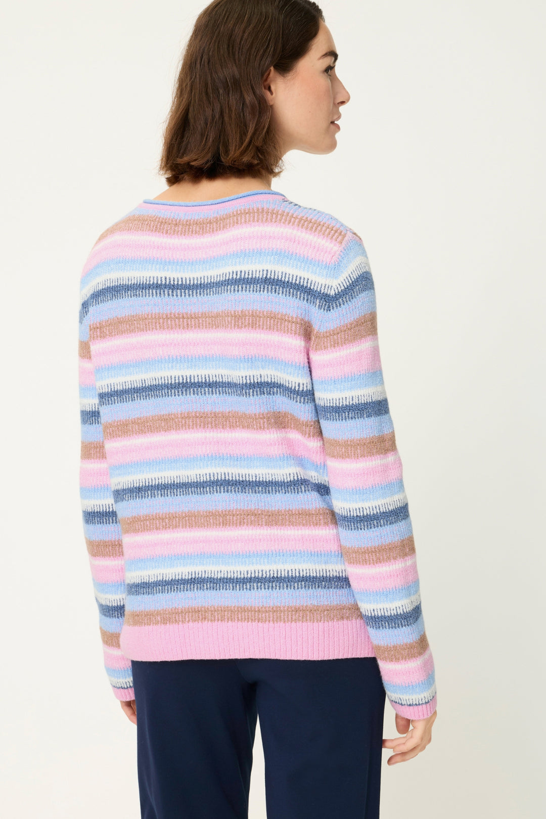 Olsen 11004794 Cloud Blue Pink Stripe Jumper