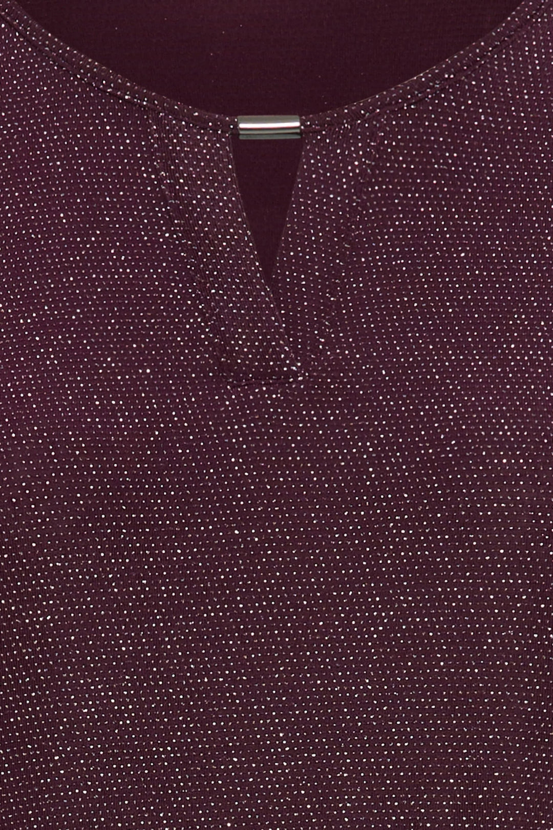 Olsen 11104678 Wine Metallic Silver Lurex Top