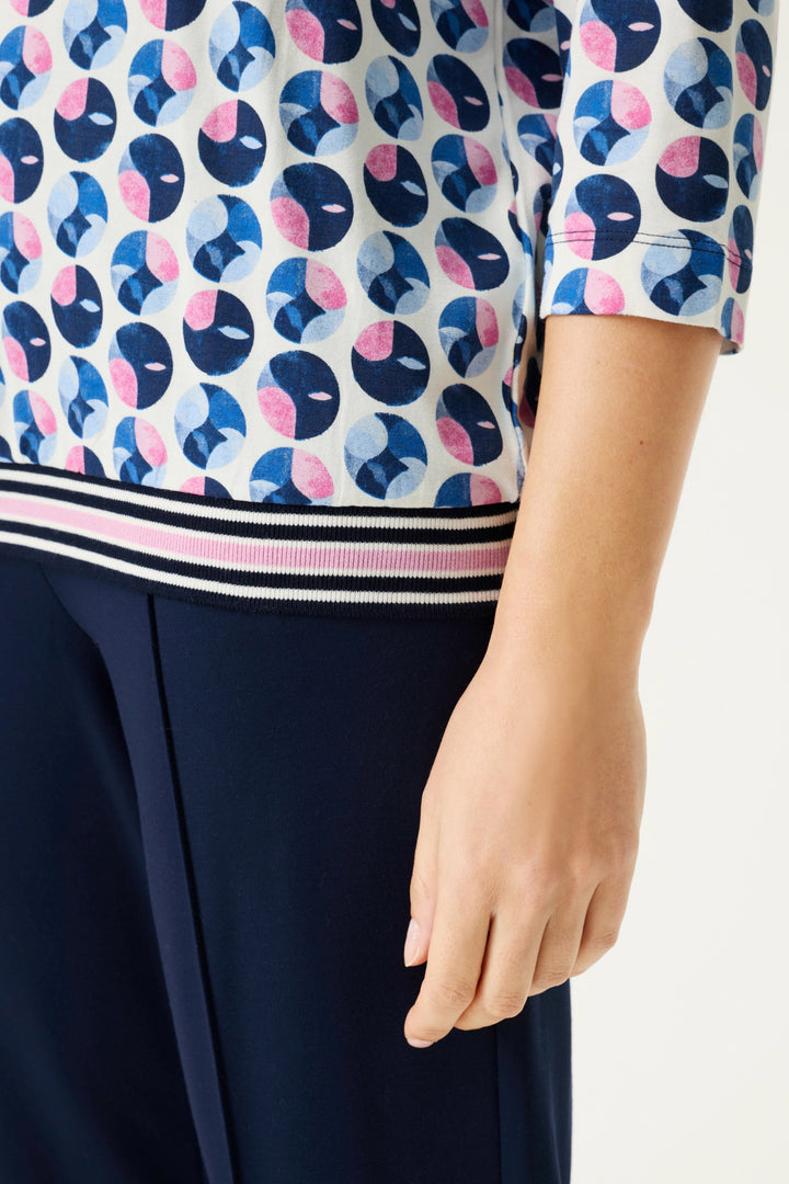 Olsen 11105312 Peony Pink Circle Print T-Shirt Top