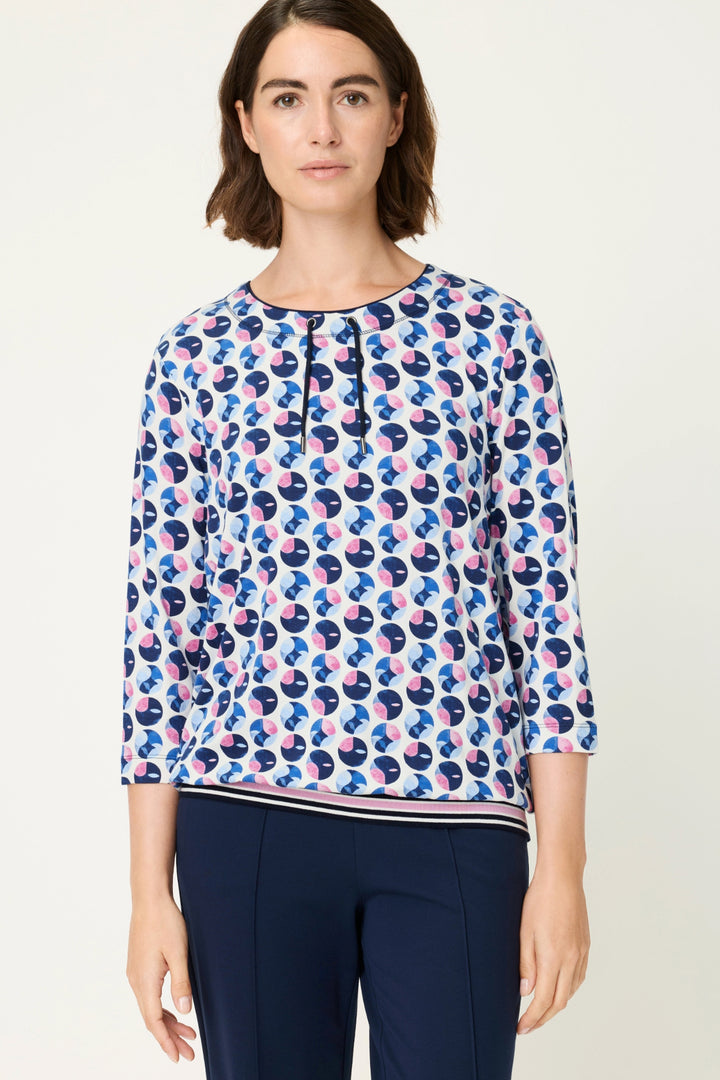 Olsen 11105312 Peony Pink Circle Print T-Shirt Top