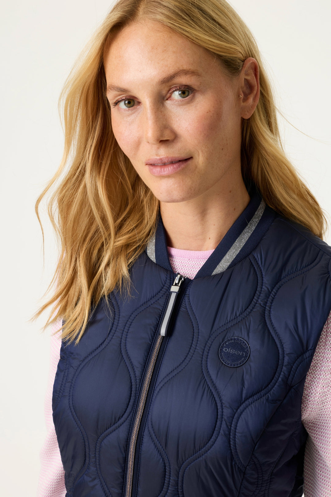 Olsen 15101440 Ink Blue Navy Quilt Gilet