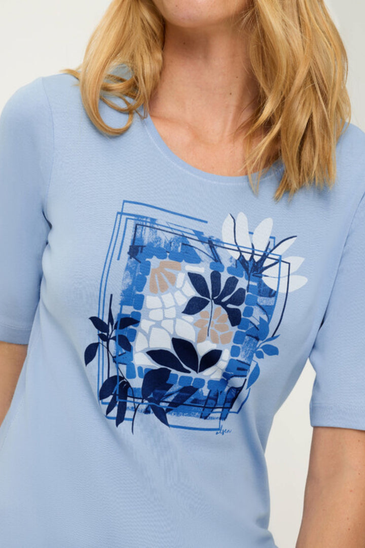 Olsen Blue Palm Print T-Shirt 11105295