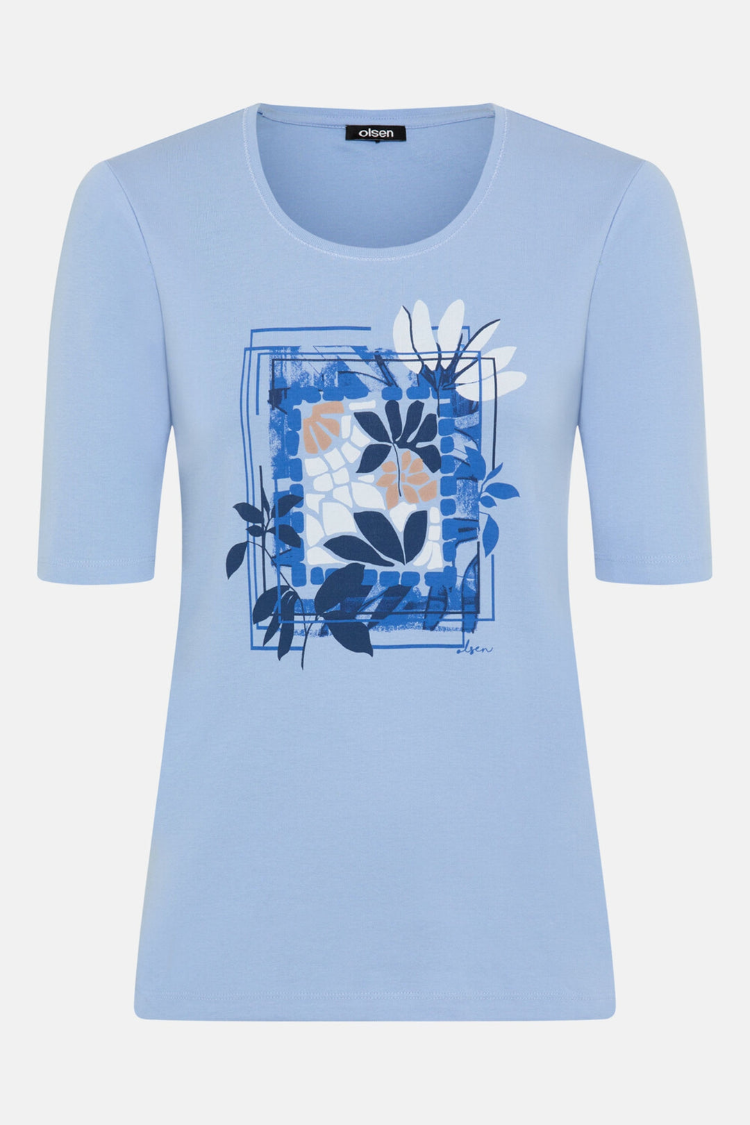 Olsen Blue Palm Print T-Shirt 11105295
