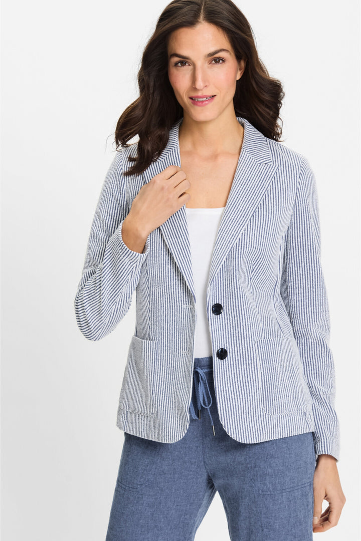 Olsen Indigo Stripe Seersucker Blazer 15001434