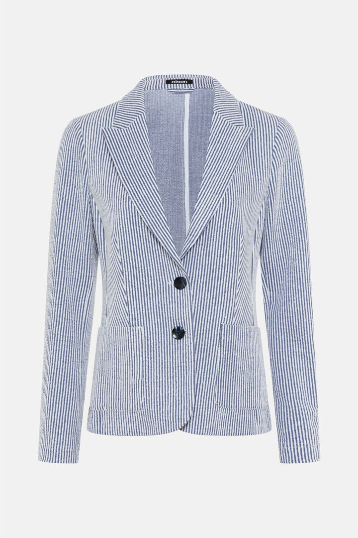 Olsen Indigo Stripe Seersucker Blazer 15001434