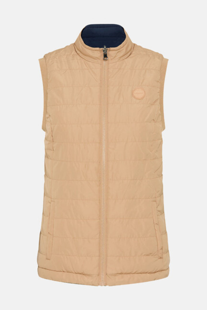 Olsen Navy & Taupe Reversible Gilet 15101394