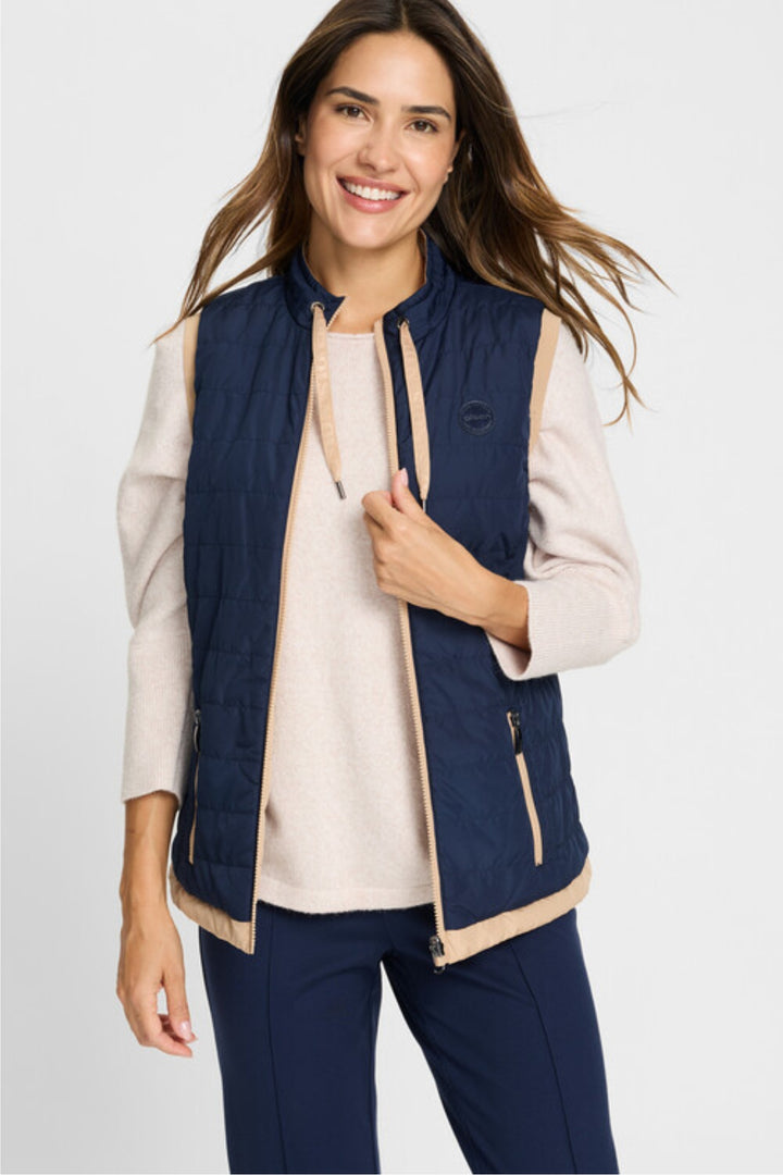 Olsen Navy & Taupe Reversible Gilet 15101394