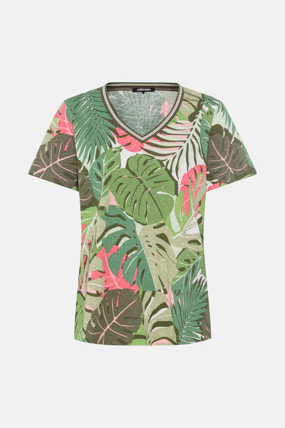 Olsen Olive Palm Print T-Shirt 11105096