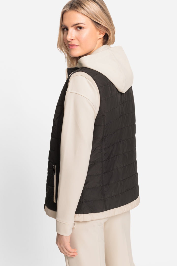 Olsen Reversible Black to Cream Gilet 15101394