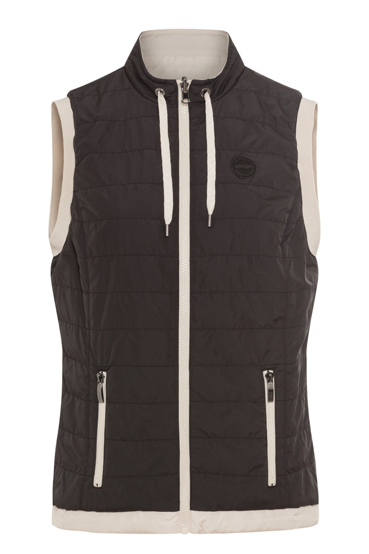 Olsen Reversible Black to Cream Gilet 15101394