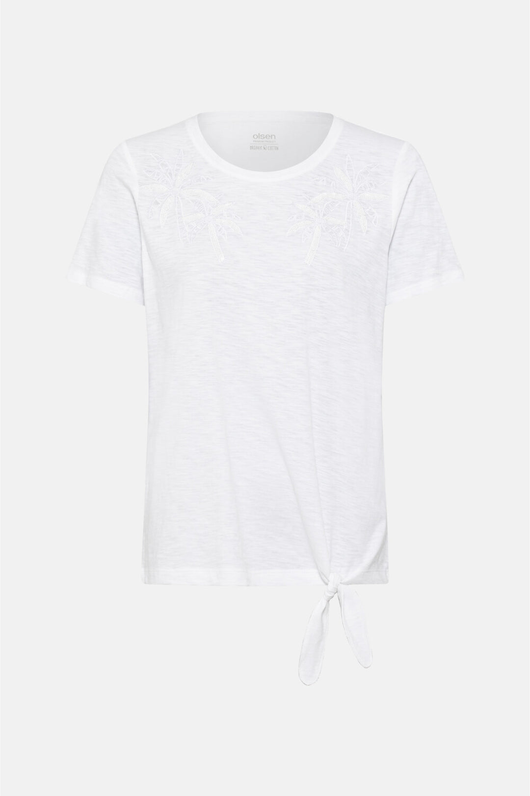 Olsen White Embroidered Palm T-Shirt 11104823