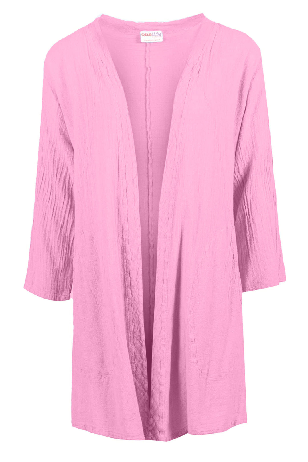 Onelife J628 Parrot Fondant Pink Cotton Kimono - Experience Boutique