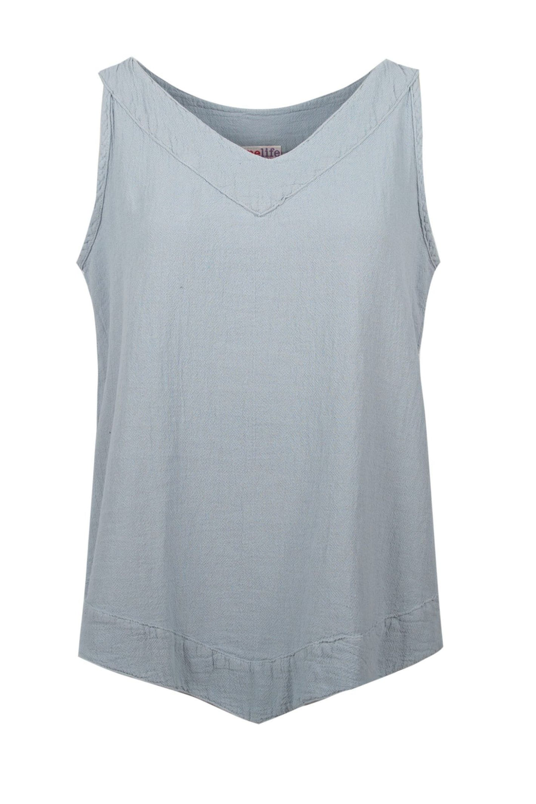 Onelife T292 Julia Dusty Blue Cotton Vest Top