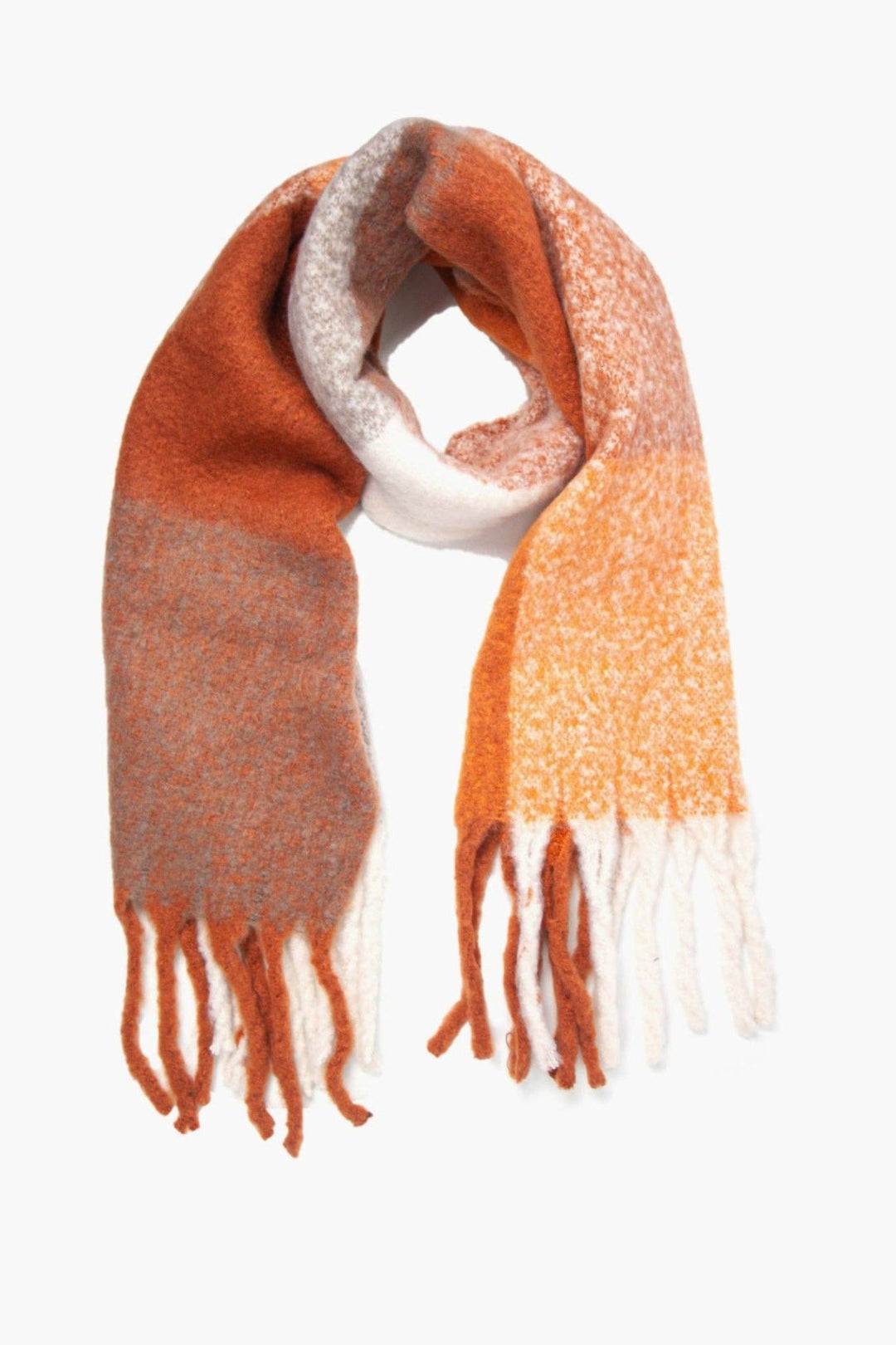 Orange Rust Colourblock Square Heavyweight Scarf – Experience Boutique