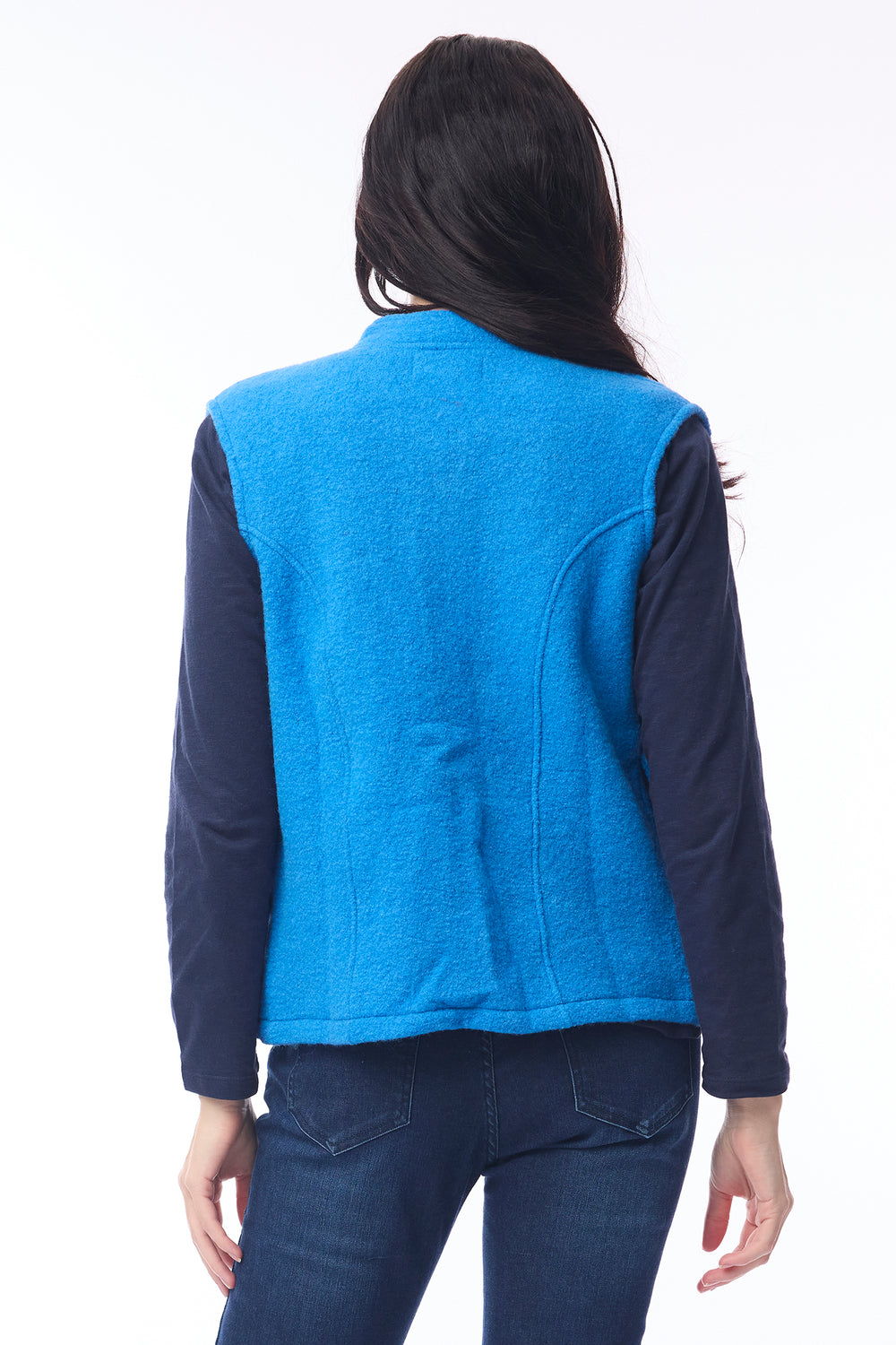 Orientique 1336 Cobalt Blue Merino Wool Waistcoat at Experience Boutique