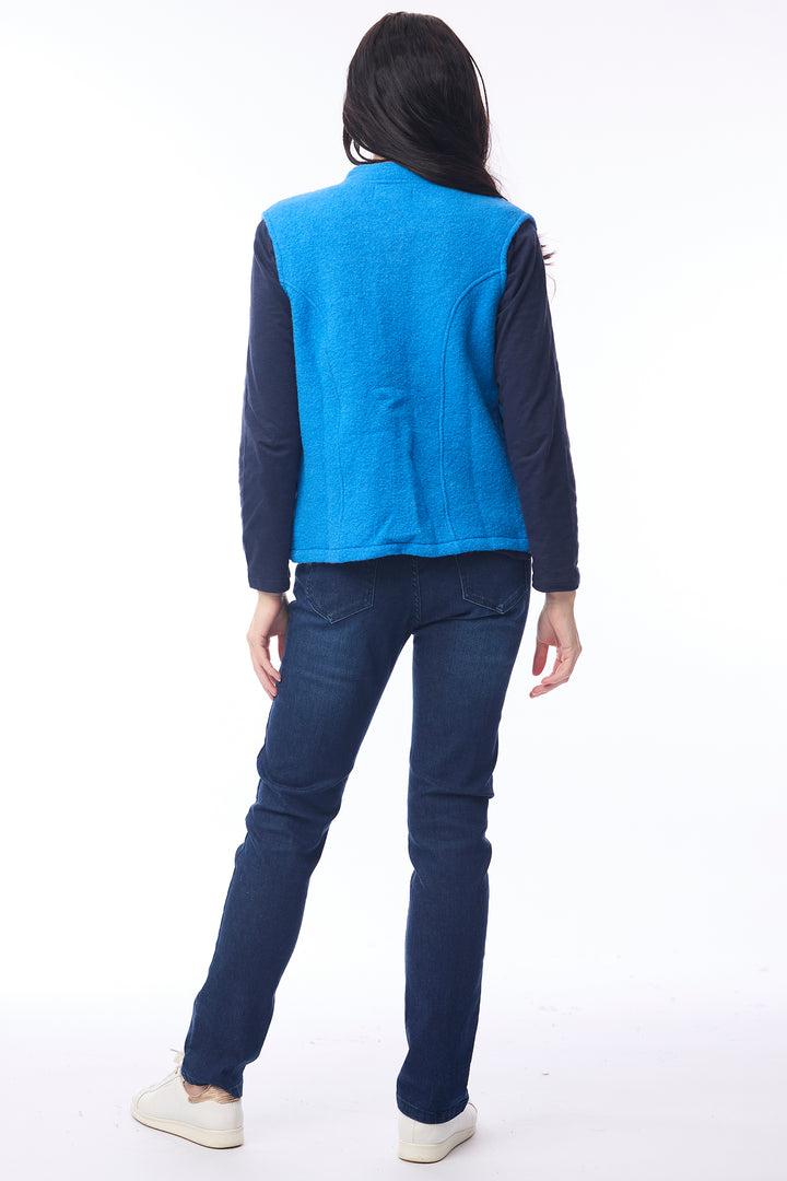 Orientique 1336 Cobalt Blue Merino Wool Waistcoat at Experience Boutique