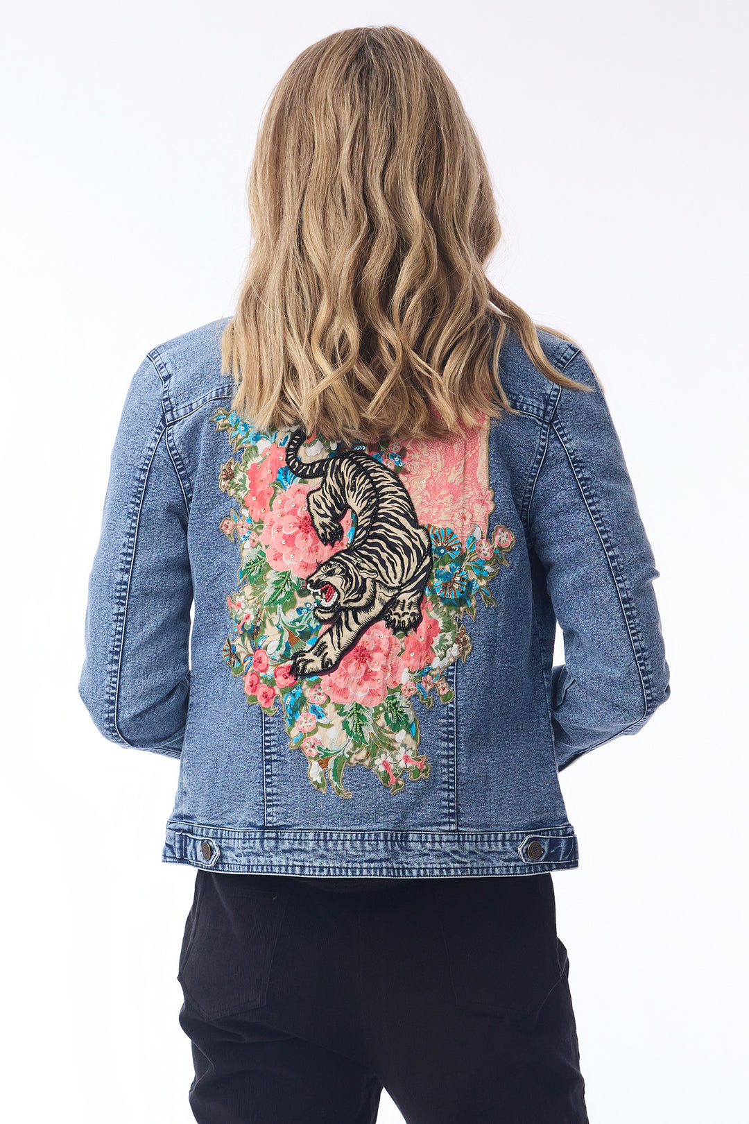 Orientique 62804 Keqioa Print Denim Jacket at Experience Boutique